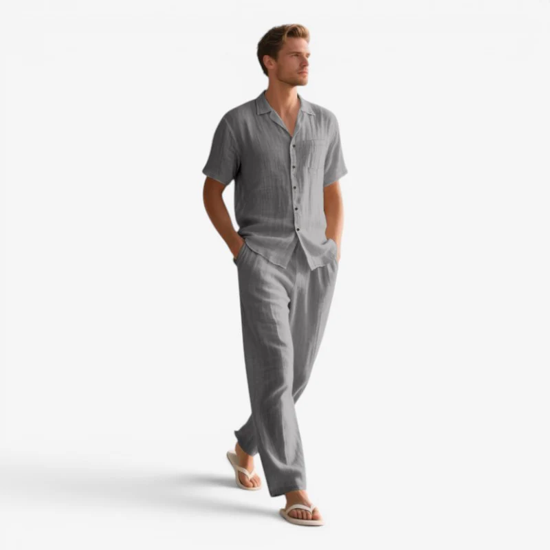 Ensemble deux pièces pour homme avec chemise et pantalon - Image 2