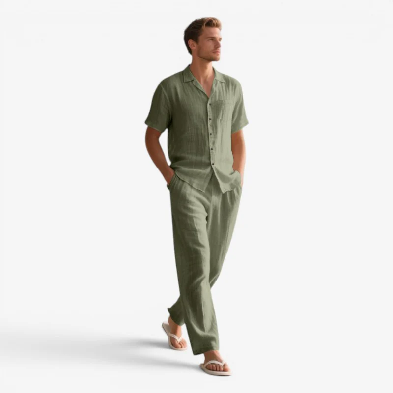 Ensemble deux pièces pour homme avec chemise et pantalon - Image 3