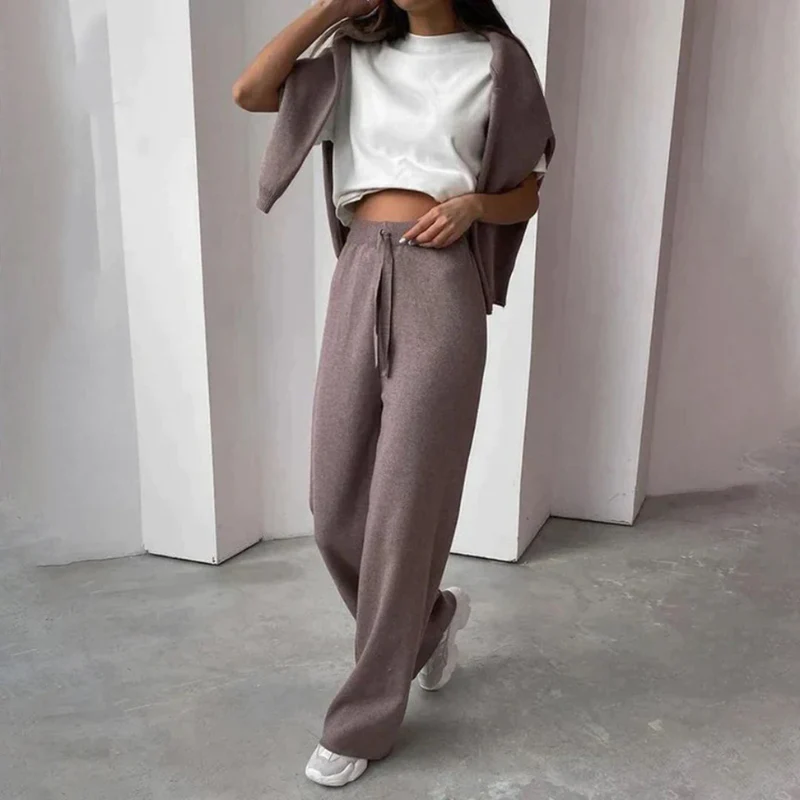 Ensemble femme 2 pièces pull col roulé + pantalon assorti - Image 3