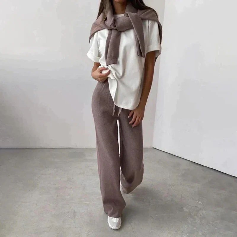 Ensemble femme 2 pièces pull col roulé + pantalon assorti - Image 4