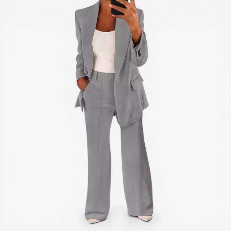 Ensemble tailleur femme blazer 1 bouton + pantalon - Image 4