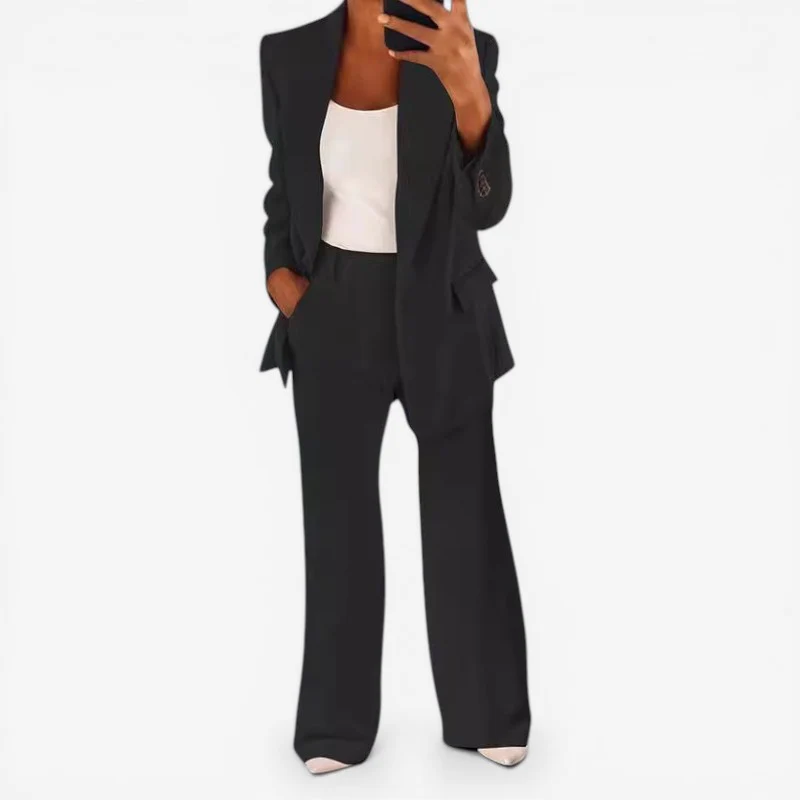 Ensemble tailleur femme blazer 1 bouton + pantalon - Image 5