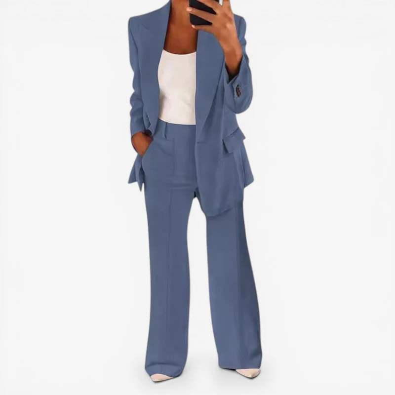 Ensemble tailleur femme blazer 1 bouton + pantalon - Image 6