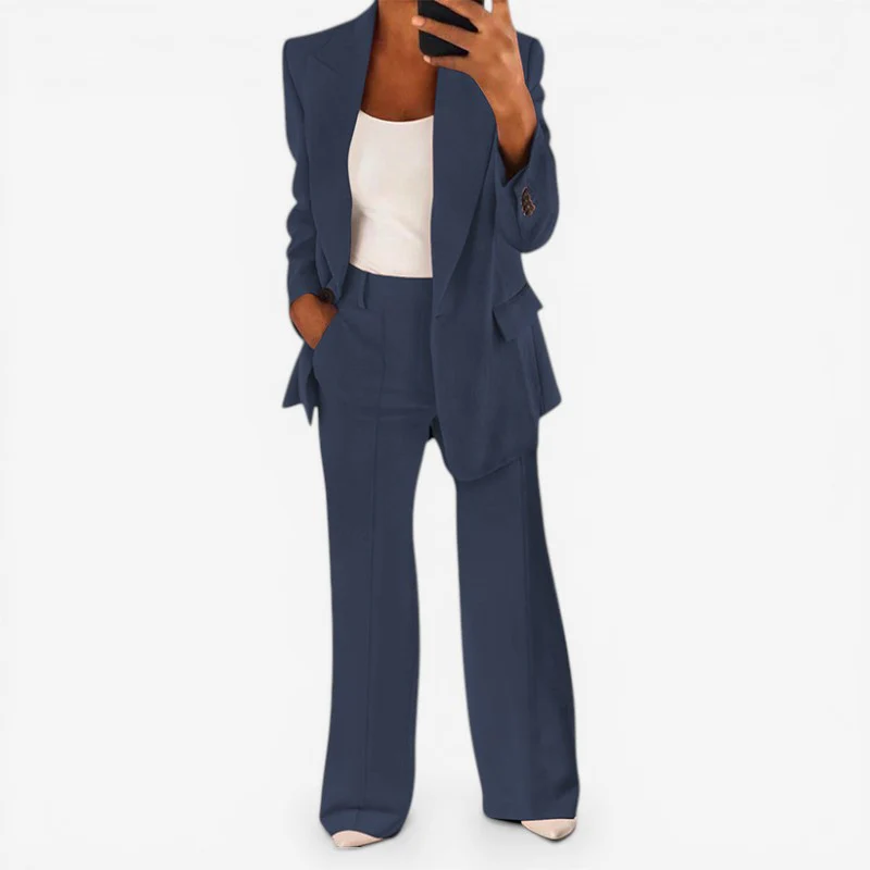 Ensemble tailleur femme blazer 1 bouton + pantalon - Image 7