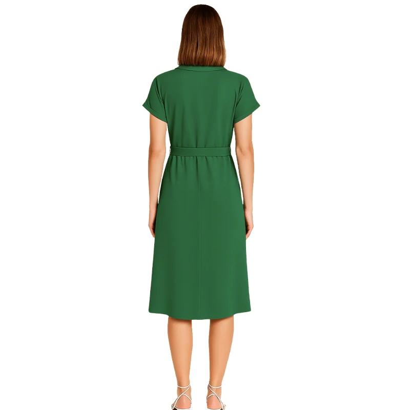 Robe-chemise à boutonnage et ceinture - Image 12