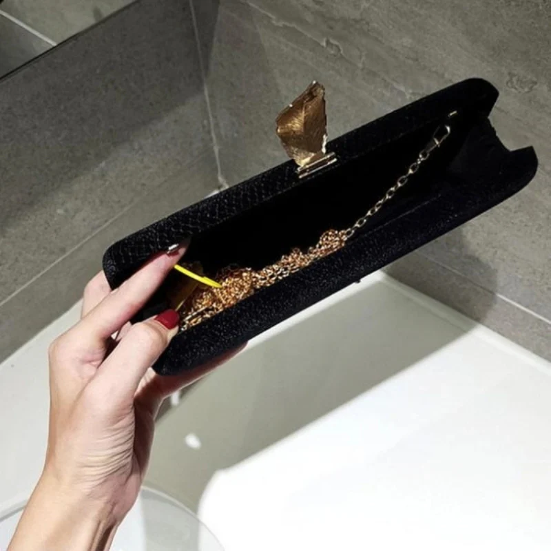 Pochette soirée avec fermoir feuille cristal - Image 3