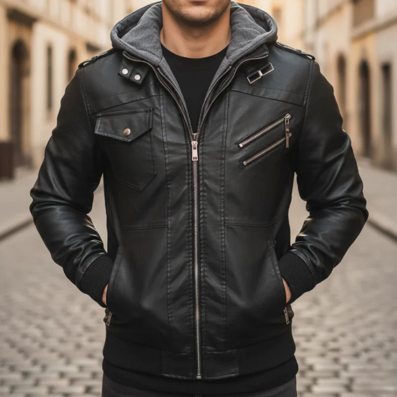 Veste à capuche zippée manches longues - Image 3