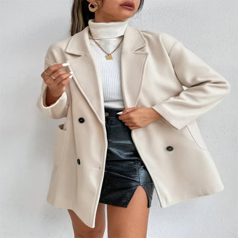 Manteau femme col classique double boutonnage - Image 4