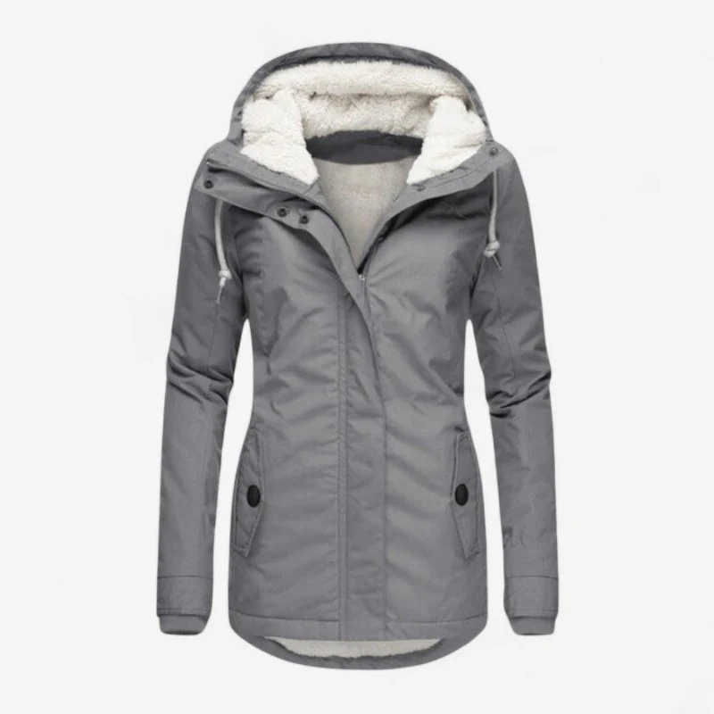Manteau long Esmee doublé polaire avec capuche