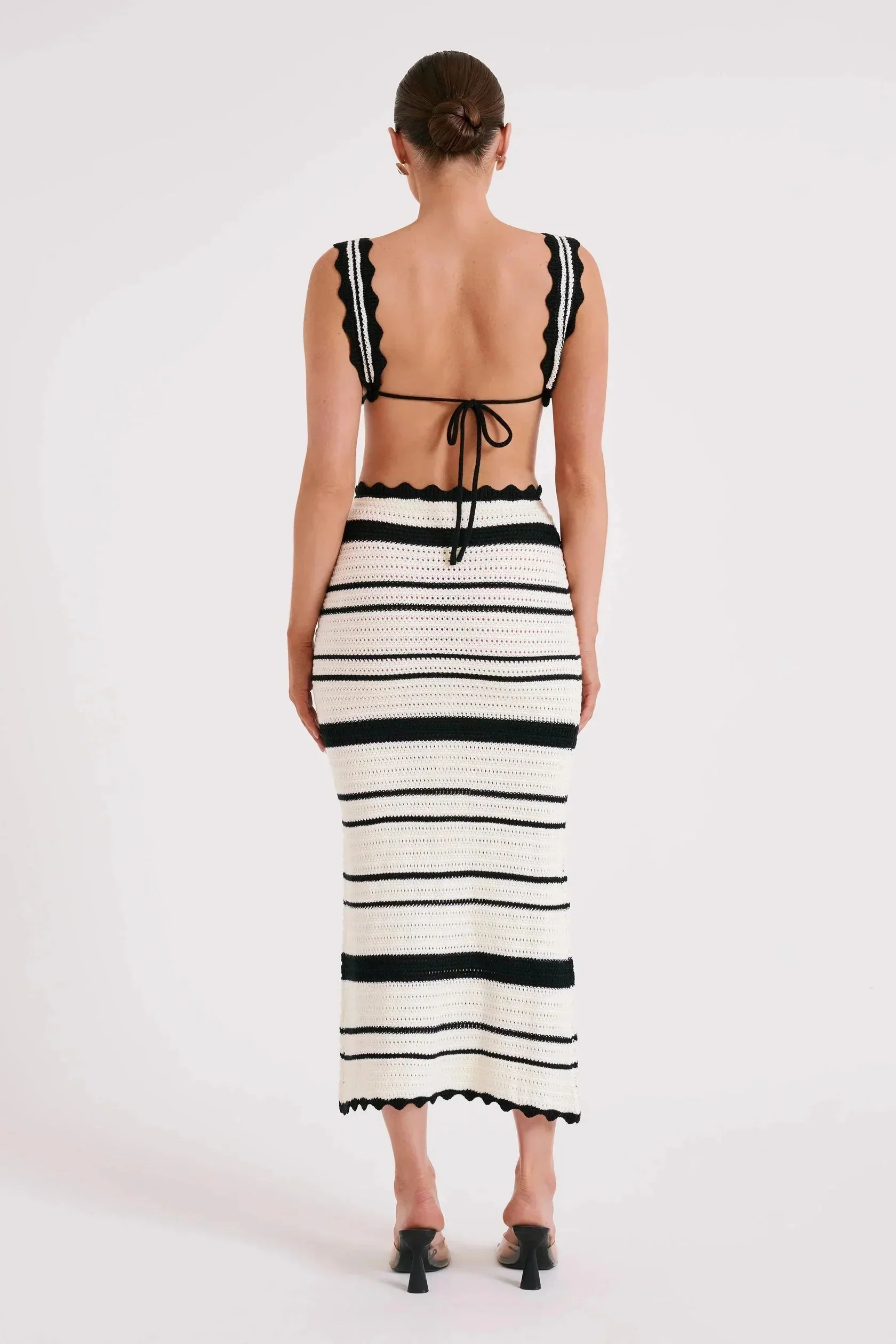 Ensemble deux pièces femme haut court + jupe midi taille haute - Image 5