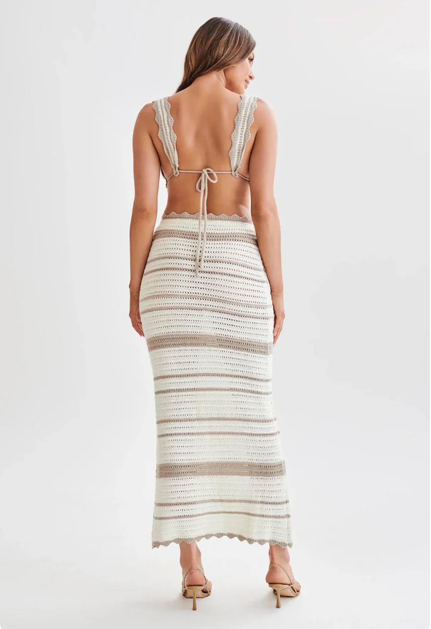 Ensemble deux pièces femme haut court + jupe midi taille haute - Image 6