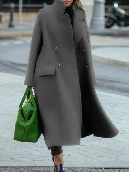 Manteau long ceinturé avec manches élégantes - Image 2