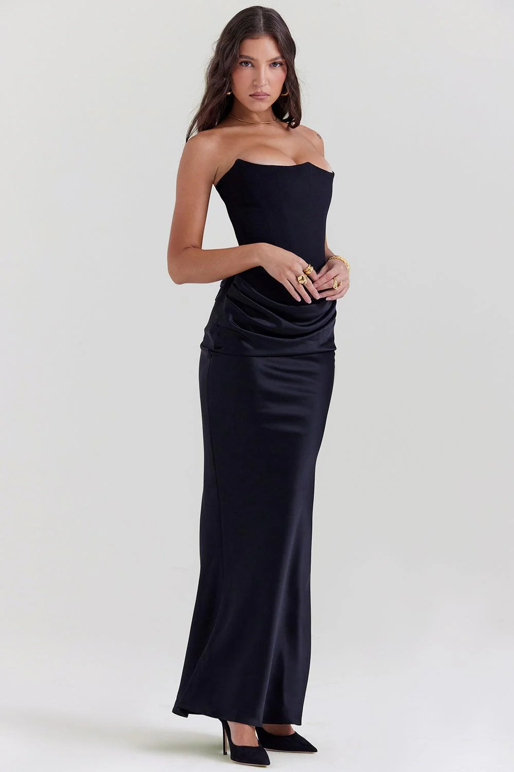 Evelyn - Robe longue ajustée avec corset ceinturé - Image 8