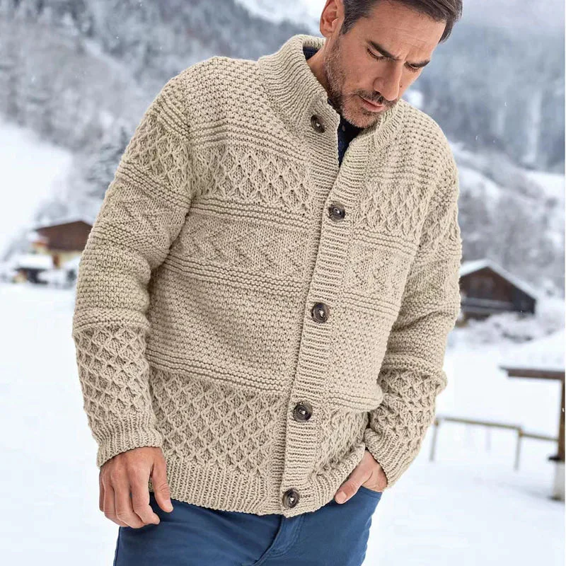 Cardigan homme manches longues col montant - Image 2