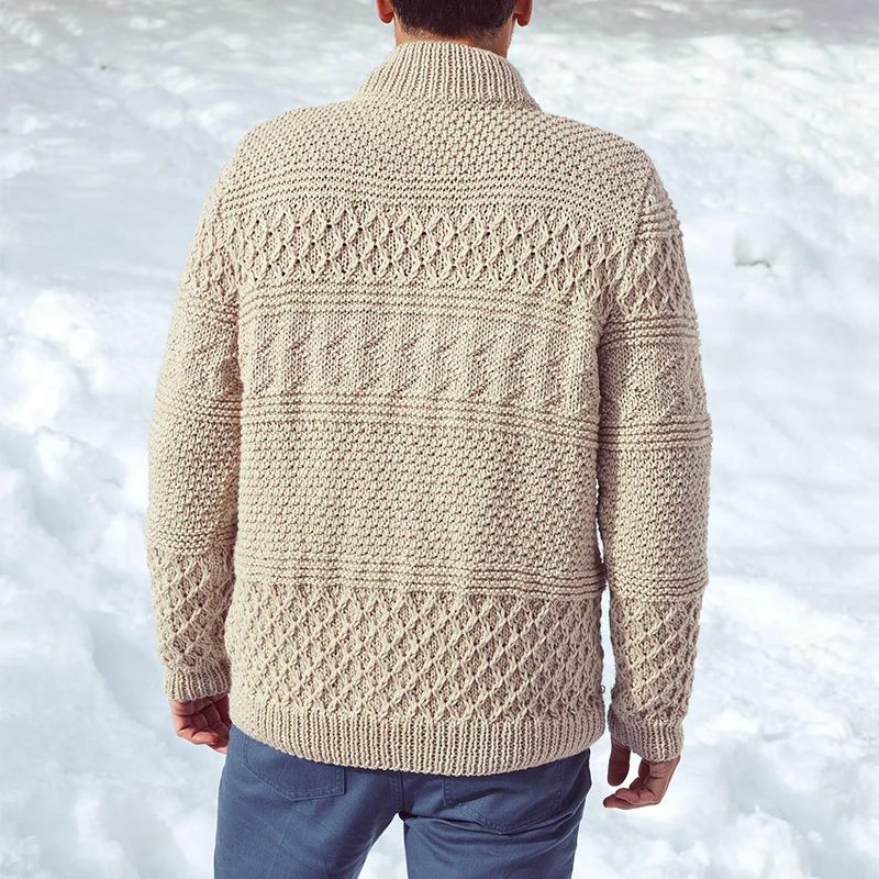 Cardigan homme manches longues col montant - Image 3