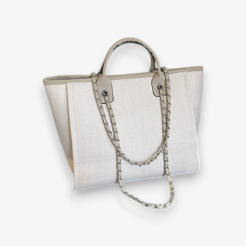 Grand sac cabas forme carrée avec bandoulière chaîne - Image 2