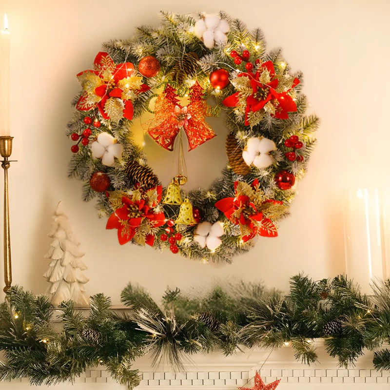 Couronne de Noël LED classique avec cloches - Image 5