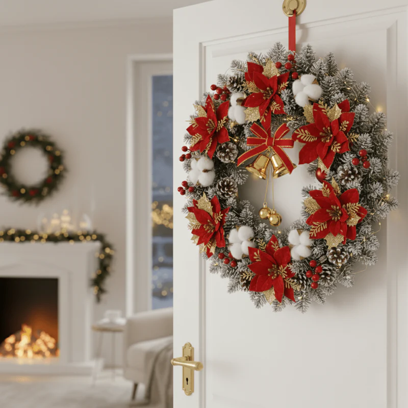 Couronne de Noël LED classique avec cloches - Image 6