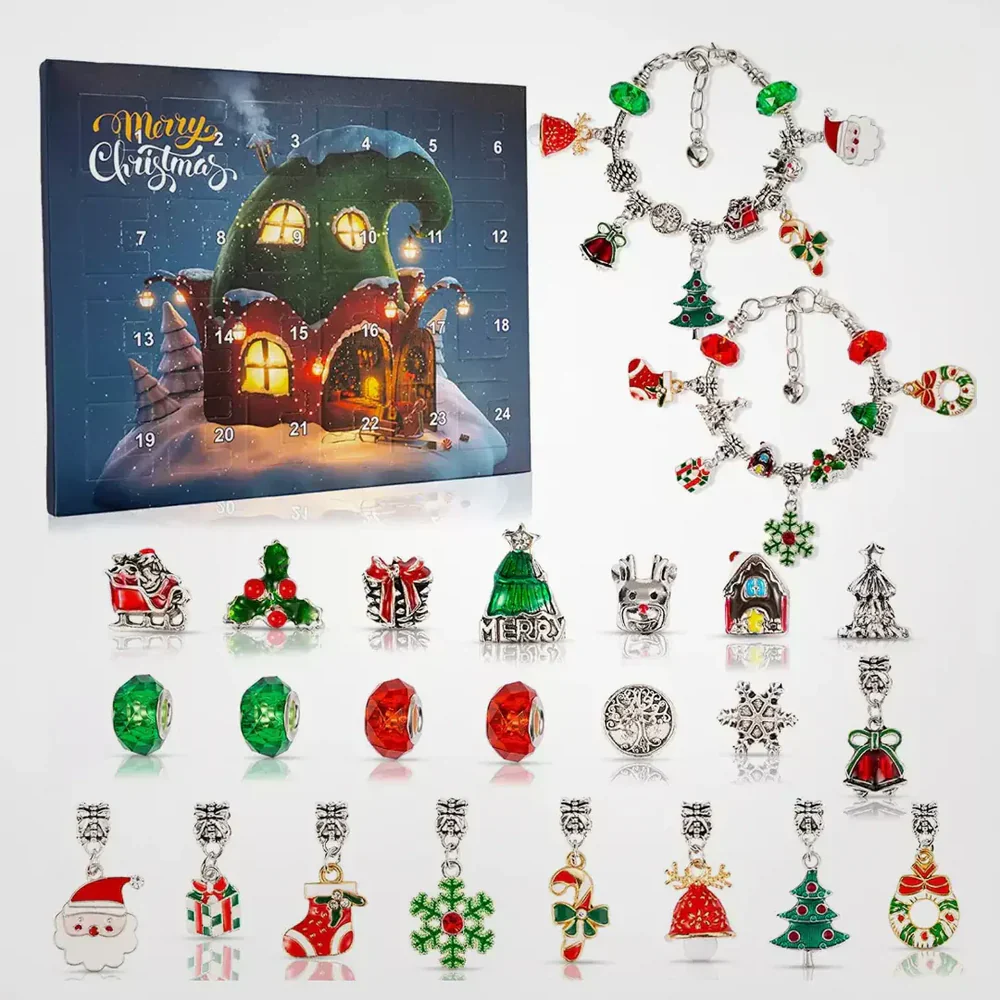 Ensemble de bracelets calendrier de Noël avec 24 breloques - Image 6