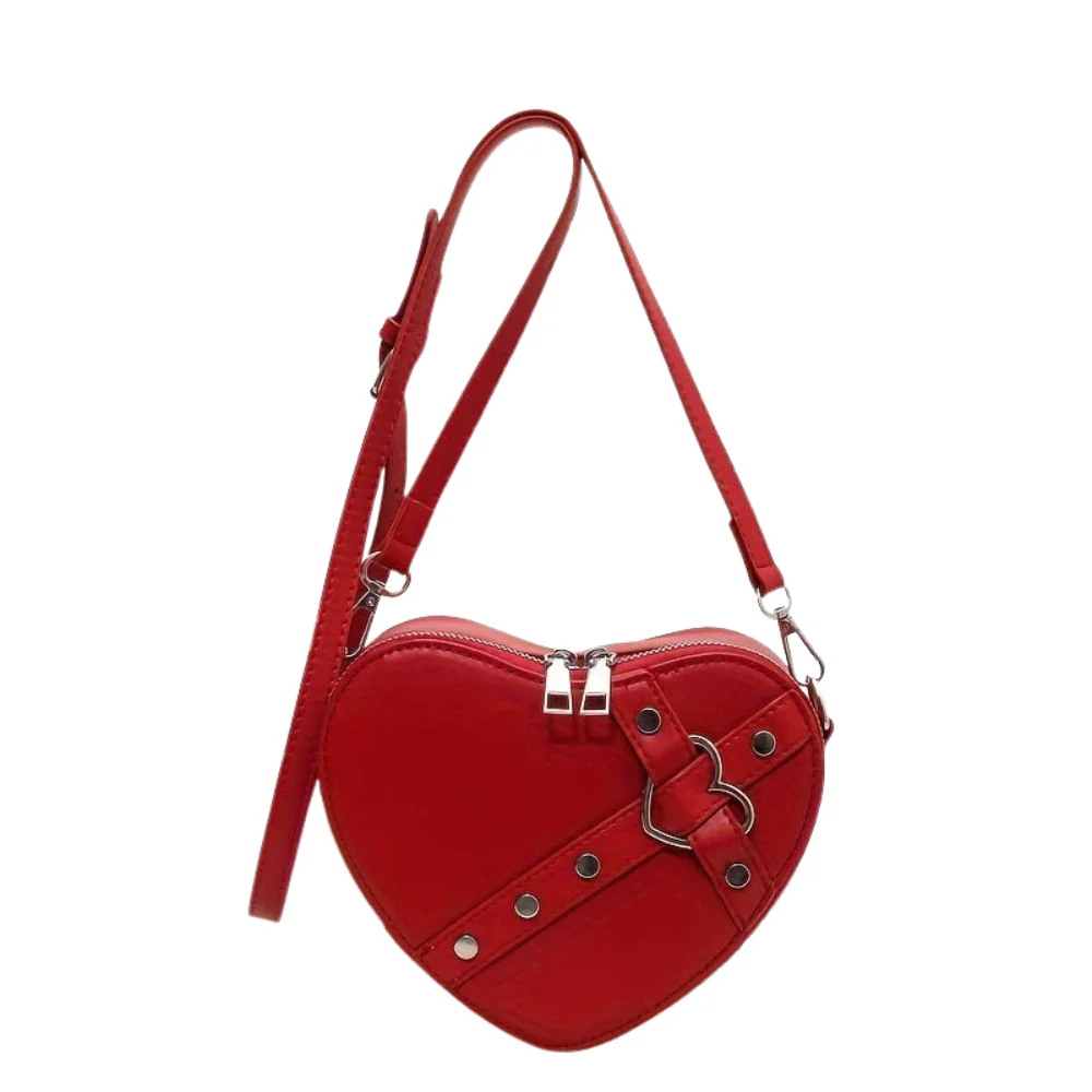 Sac bandoulière femme forme cœur - Image 2