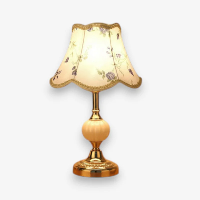 Lampe de table en verre chromé motif floral - Image 2