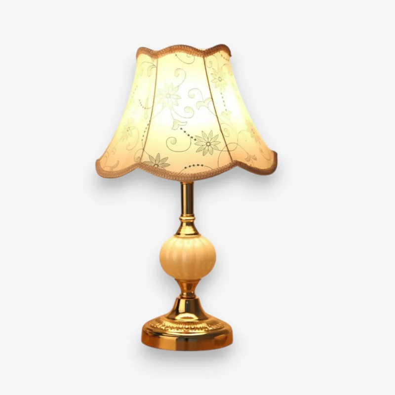 Lampe de table en verre chromé motif floral - Image 3