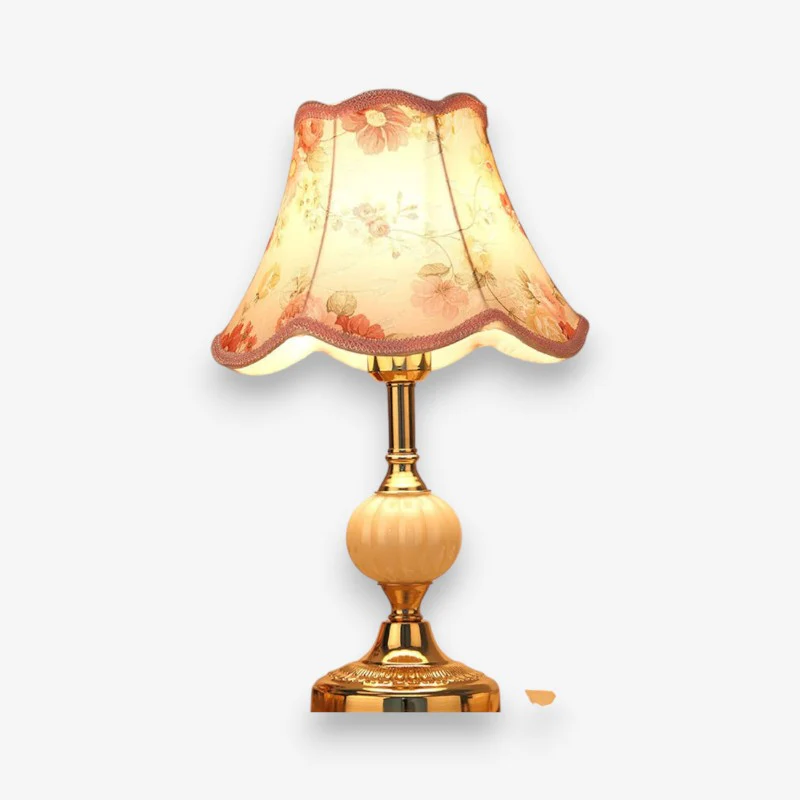 Lampe de table en verre chromé motif floral - Image 6