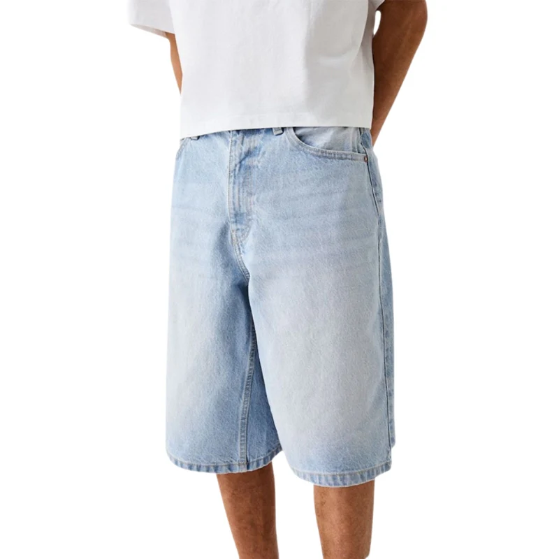 Short Florian jambe large coupe ample en denim - Image 3