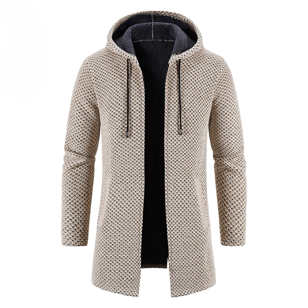 Cardigan luxueux à capuche avec coupe décontractée