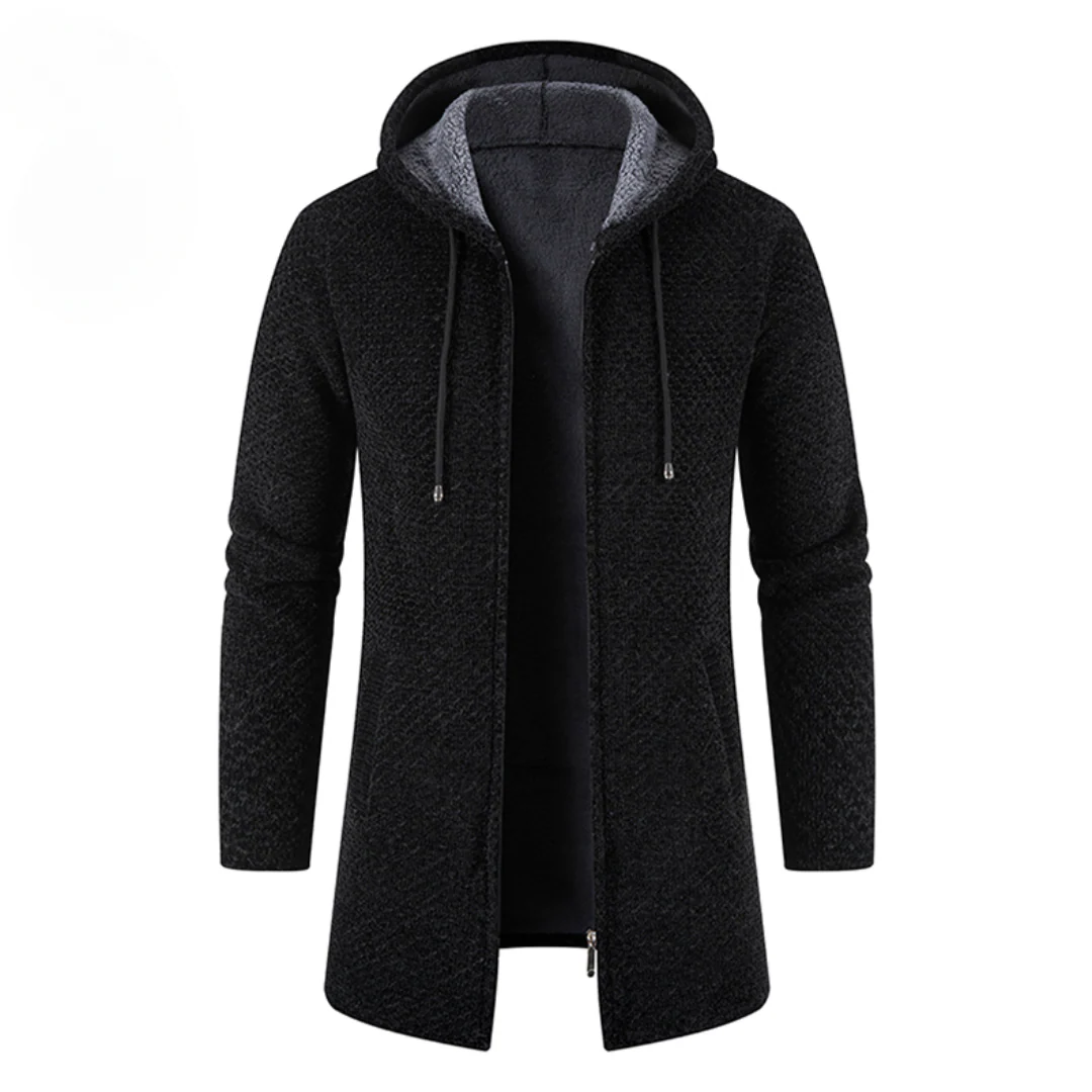 Cardigan luxueux à capuche avec coupe décontractée - Image 2