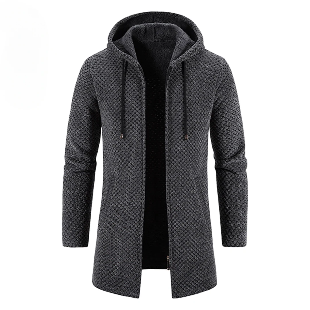 Cardigan luxueux à capuche avec coupe décontractée - Image 3
