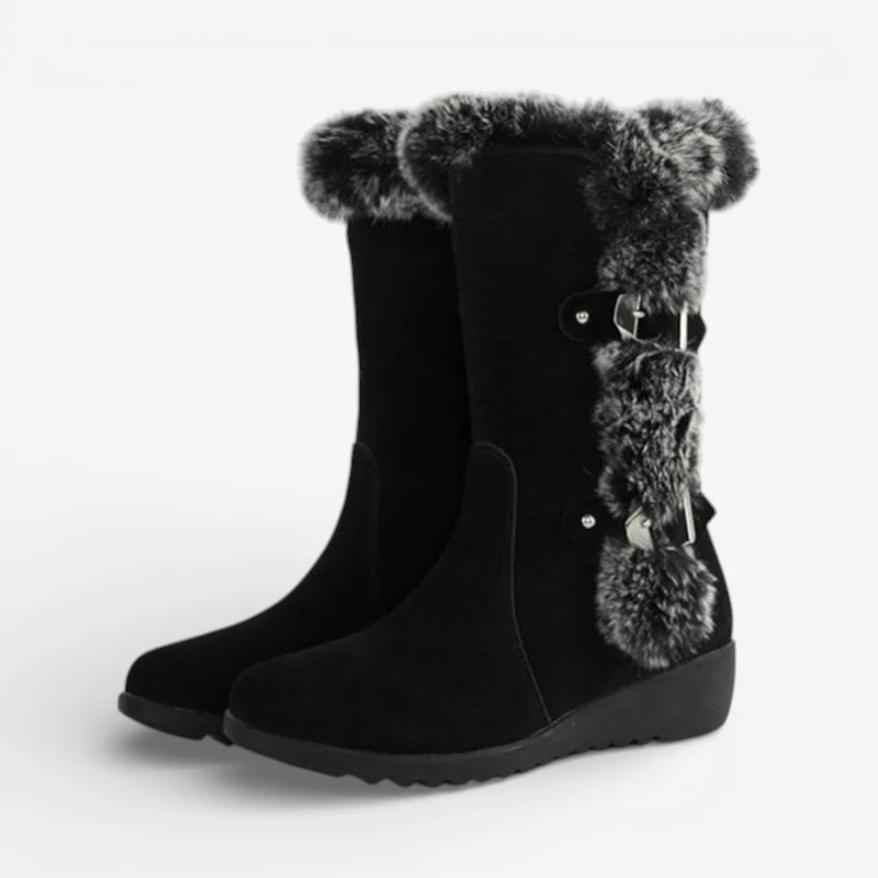 Freya – Bottes mi-mollet à bout rond et bride latérale