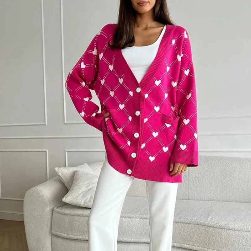 Freya – Gilet boutonné à manches longues, col en V et imprimé - Image 4