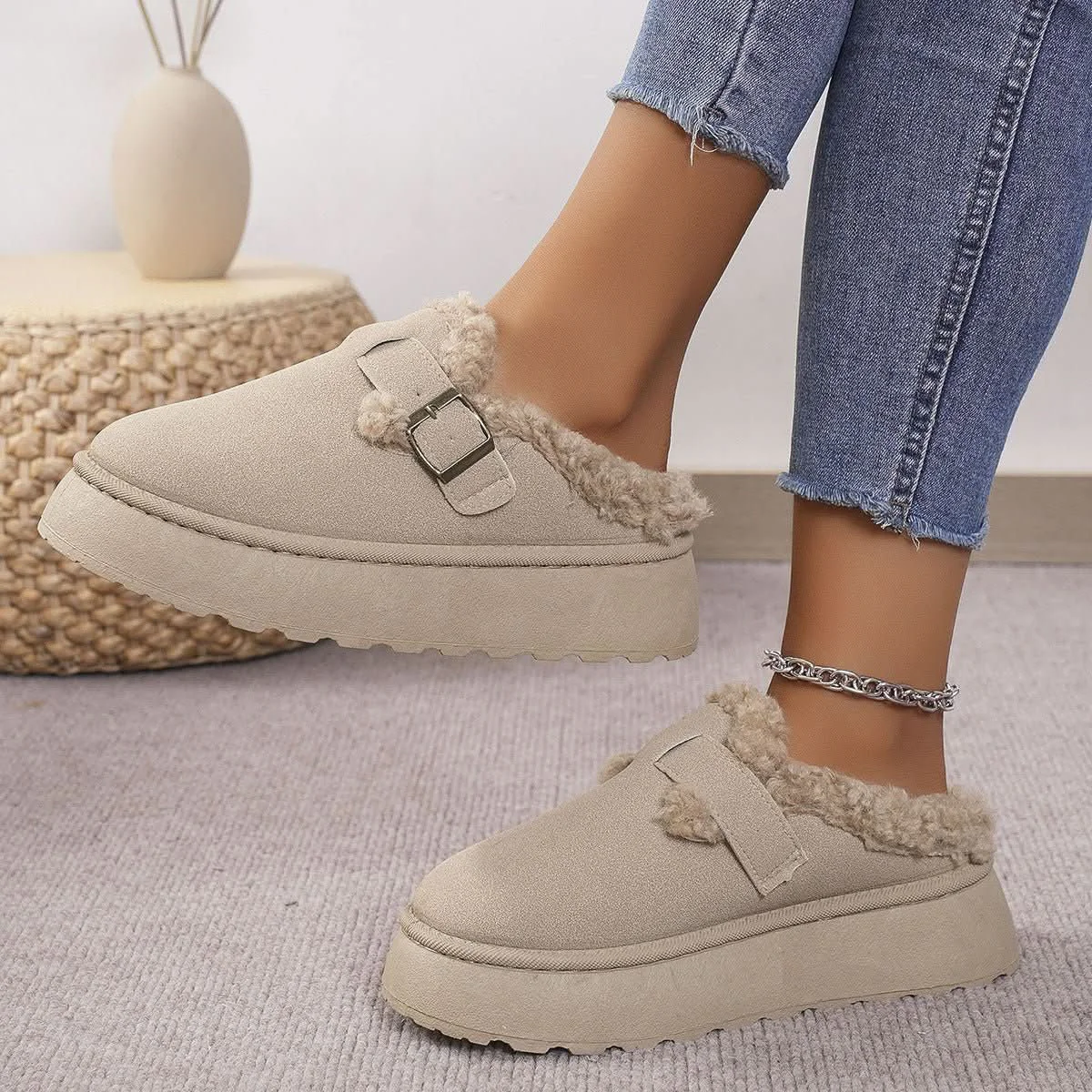 Chaussures femme bout rond à semelle épaisse - Image 5