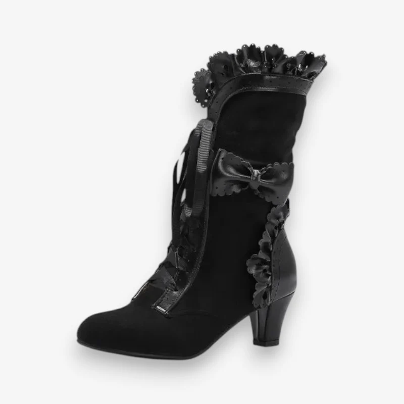 Chaussures femme talons hauts bout pointu à lacets
