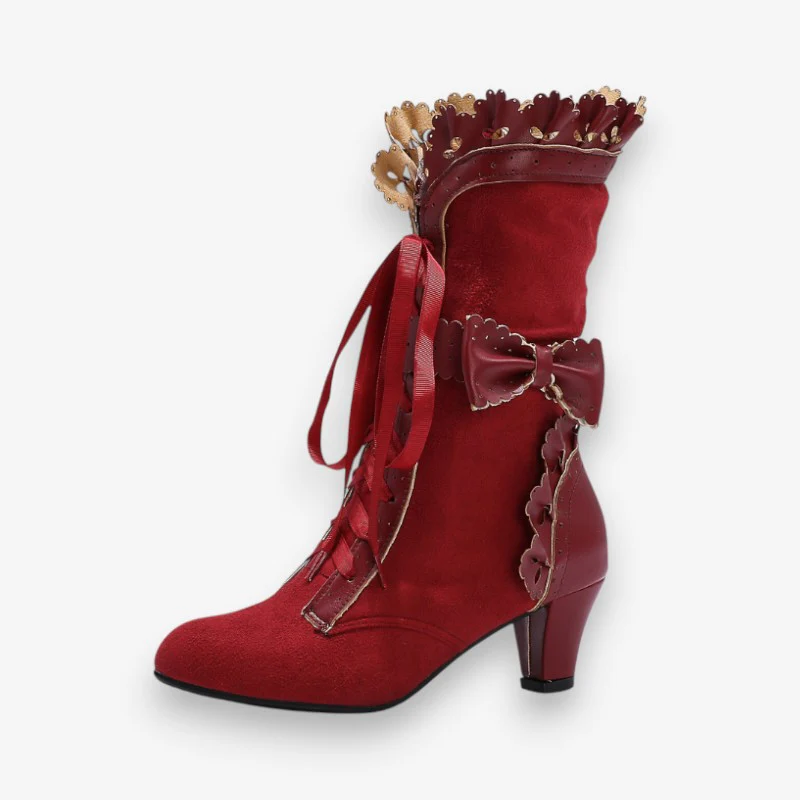 Chaussures femme talons hauts bout pointu à lacets - Image 4