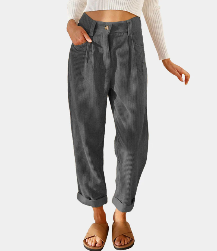 Pantalon velours côtelé Freya coupe slim moderne - Image 3