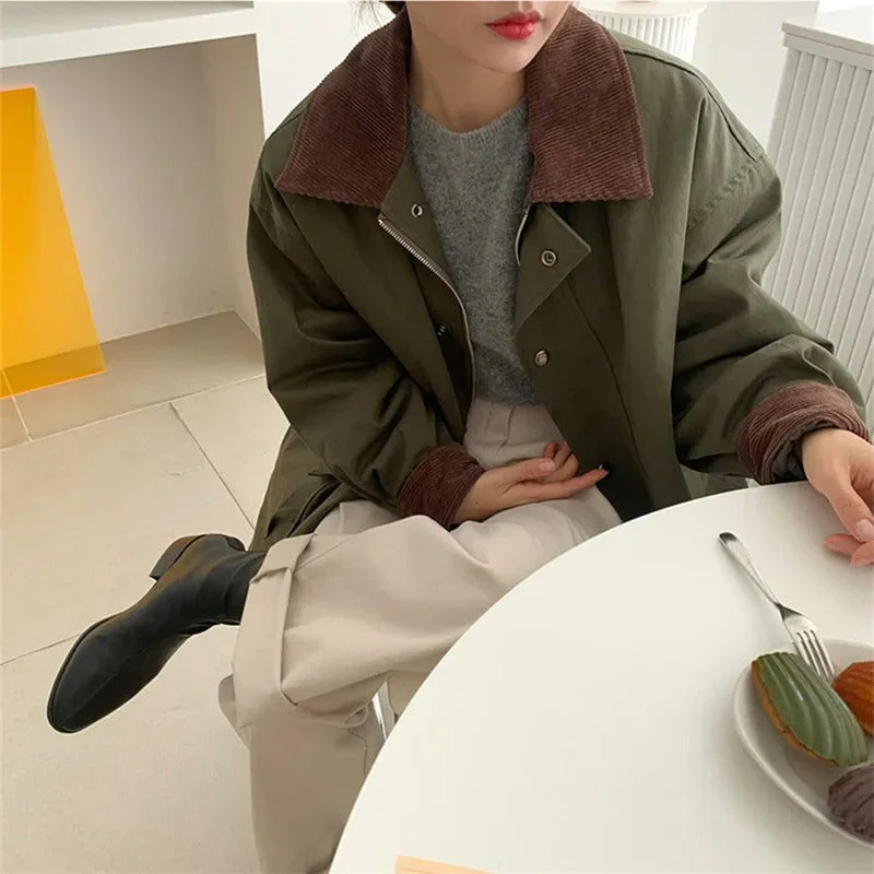 Veste femme boutonnée col rabattu manches longues - Image 4