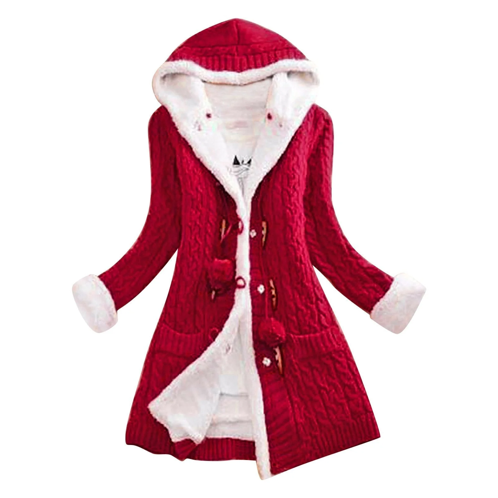 Cardigan femme à capuche manches longues - Image 3