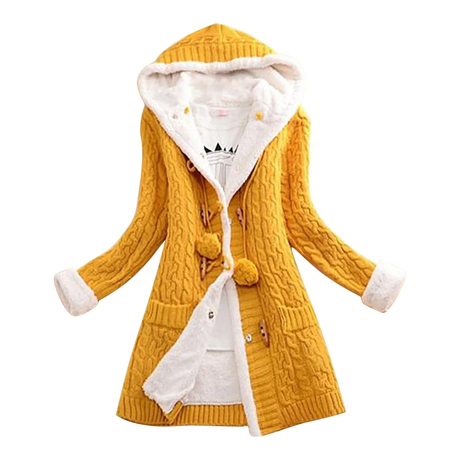 Cardigan femme à capuche manches longues - Image 4