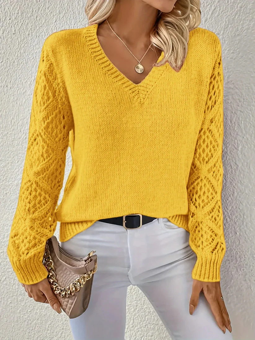 Pull en tricot confortable à col en V - Image 5