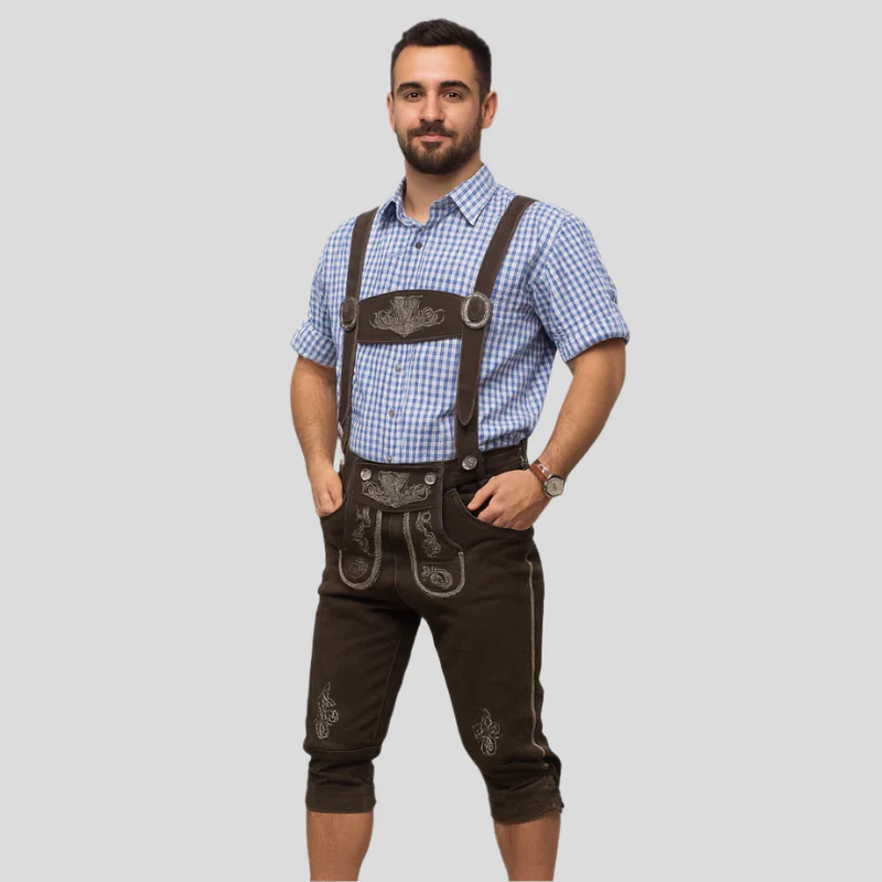 Pantalon mi-long style Oktoberfest avec détails imprimés et poches - Image 2
