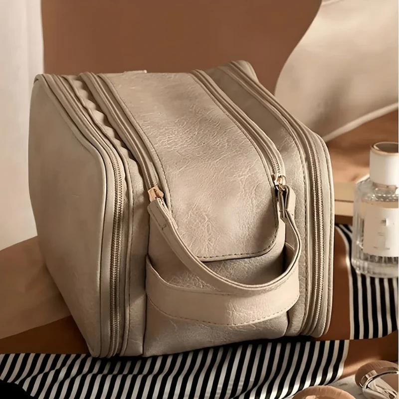 Trousse de maquillage grande capacité avec fermeture éclair - Image 2