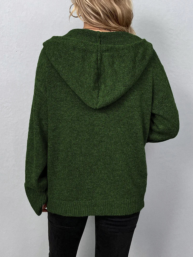 Cardigan femme à capuche manches longues - Image 10