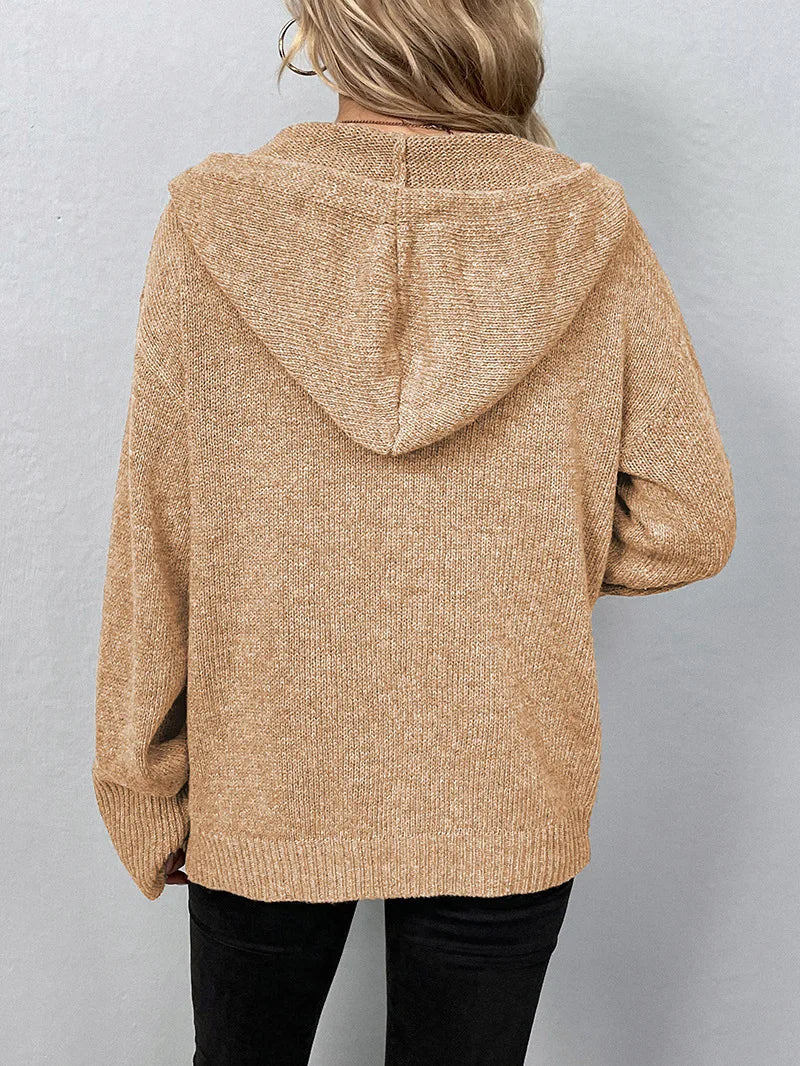 Cardigan femme à capuche manches longues - Image 13