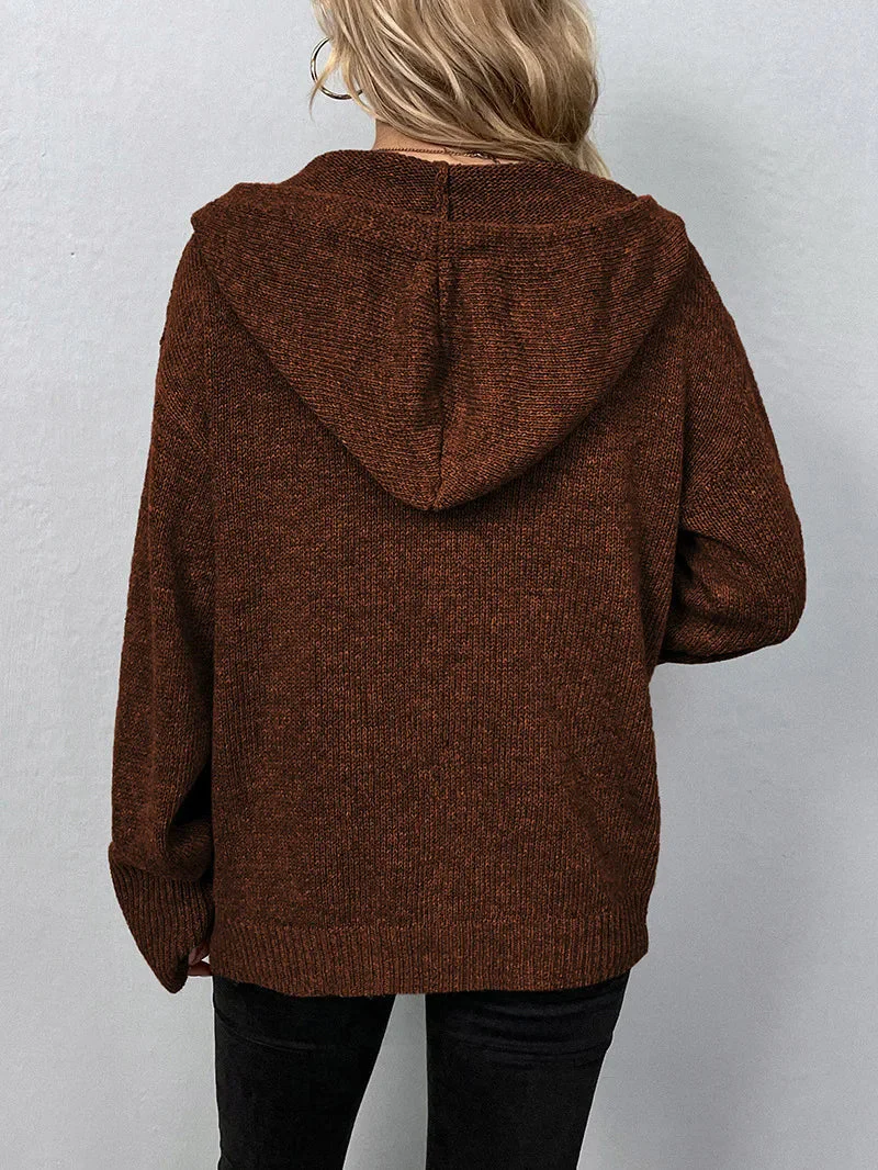 Cardigan femme à capuche manches longues - Image 9