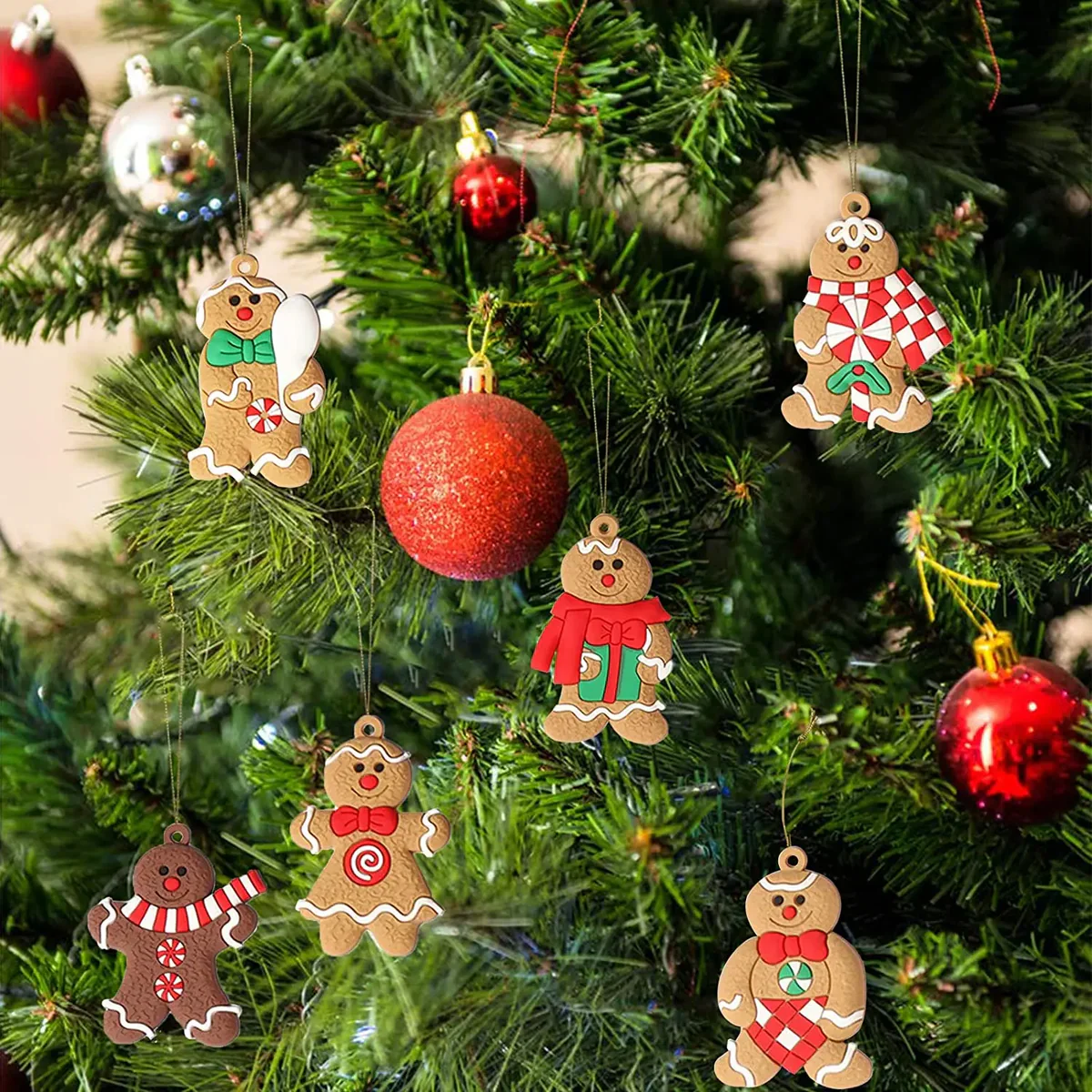 Ensemble de décorations de Noël en pain d'épices, 12 pièces - Image 3