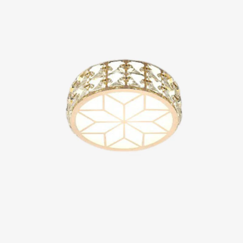 Suspension plafonnier LED ronde en cristal