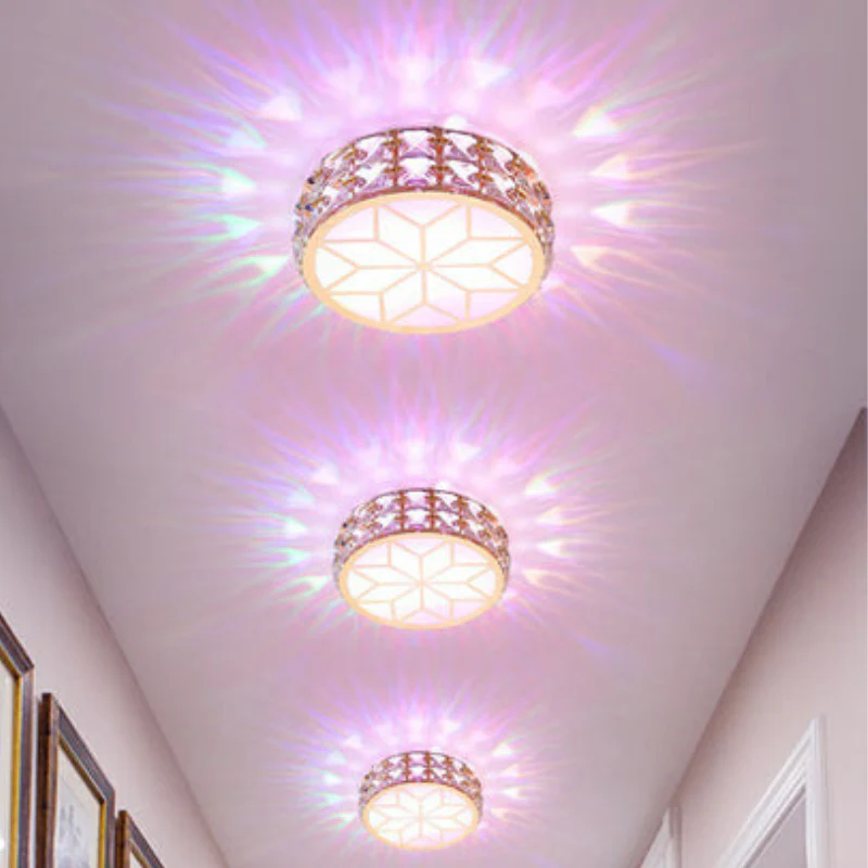 Suspension plafonnier LED ronde en cristal - Image 4