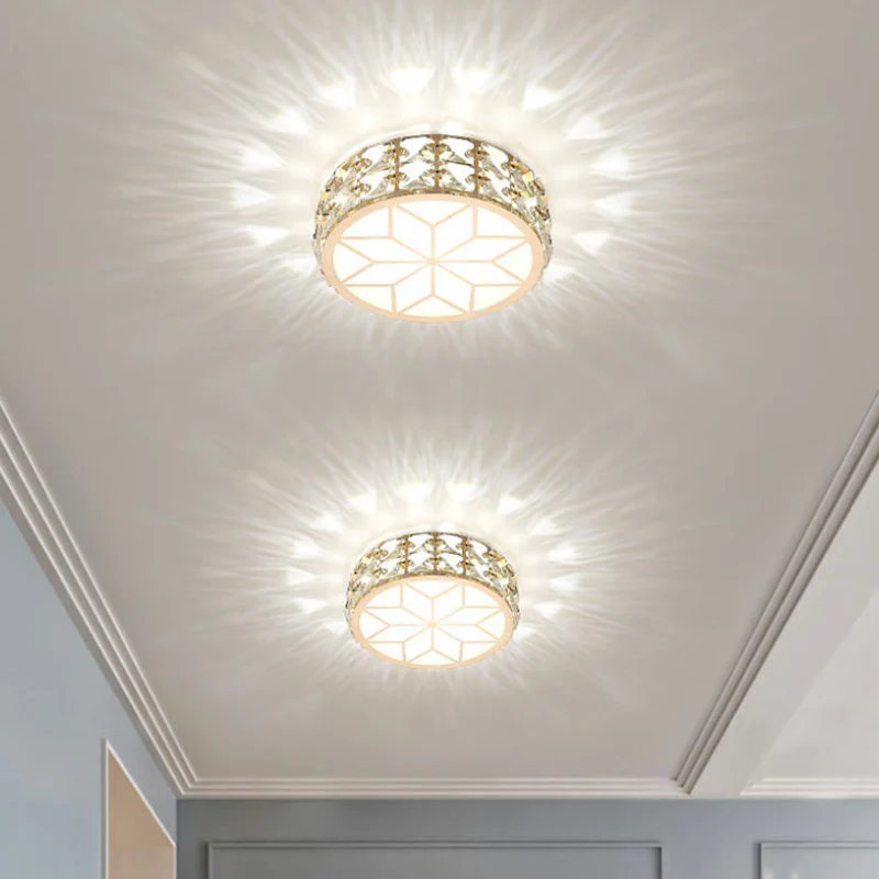 Suspension plafonnier LED ronde en cristal - Image 6